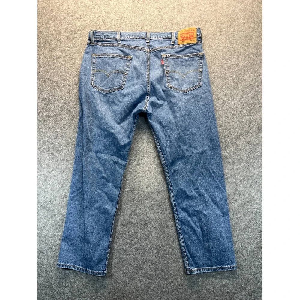 Levis Jeans Men's‎ 38x30 505 Regular Fit Straight Leg Light Wash Denim Pants